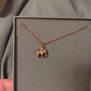 Rose Gold Elephant Pendant Necklace